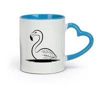AYUEHBN ceramics Durable Mugs Exotic Bird Flamingo Beauty Animal Tribal （11oz/320ml） Humorous Gift for Coffee Lovers, Work Besties, Coworkers & Friends Blue