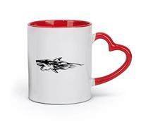 AYUEHBN ceramics Durable Mugs Sea Animal Big Aggressive Shark Ocean Water （11oz/320ml） Humorous Gift for Coffee Lovers, Work Besties, Coworkers & Friends Red