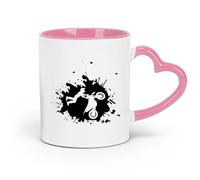 AYUEHBN ceramics Durable Mugs Sport Race Biker Freestyle Motorcycle Speeds （11oz/320ml） Humorous Gift for Coffee Lovers, Work Besties, Coworkers & Friends Pink