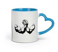 AYUEHBN ceramics Hot Chocolate Cups Muscle Bodybuilding Fitnesscenter Gymnastics Sports （11oz/320ml） and Microwave-Safe Blue