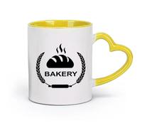 AYUEHBN ceramics Large Mugs for Hot Drinks Bakery Shop House Bake Baker Idea （11oz/320ml） Coffee, Tea, Latte, Milk, Cocoa, Juice and Other Hot Drinks Yellow