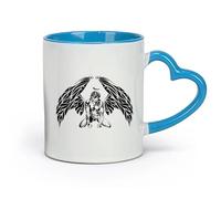 AYUEHBN ceramics Large Tea Coffee and Hot Chocolate Cups Angel Romantic （11oz/320ml） Humorous Gift for Coffee Lovers, Work Besties, Coworkers & Friends Blue