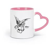 AYUEHBN ceramics Mug, coffee/tea cup Fairy tale Pegasus Horse Wings Muse Fantasy Animal （11oz/320ml） Restaurant, Office Pink