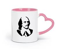 AYUEHBN ceramics Mug, coffee/tea cup William Shakespeare Writer Poet Literature Book （11oz/320ml） for Tea, Hot Chocolate Pink