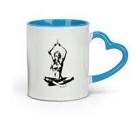 AYUEHBN ceramics Mug, coffee/tea cup Yoga Studio Pose Girl Meditation Health Beauty （11oz/320ml） for Tea, Coffee & Hot Drinks Blue