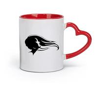 AYUEHBN ceramics Novelty Ceramic Cup Hair Salon Beauty Hairstyle Woman Fashion Girl （11oz/320ml） for Tea Coffee Milk Cappuccino Red