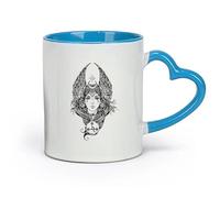 AYUEHBN ceramics Novelty Gift Mug Beautiful Girl Fallen Angel Woman Wings Symbols （11oz/320ml） Great Gift for Lovers Blue