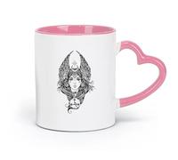 AYUEHBN ceramics Novelty Gift Mug Beautiful Girl Fallen Angel Woman Wings Symbols （11oz/320ml） Great Gift for Lovers Pink