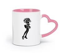 AYUEHBN ceramics Novelty Gift Mug Hot sex appeal Woman Short Skirt Stockings （11oz/320ml） Humorous Gift for Coffee Lovers, Work Besties, Coworkers & Friends Pink