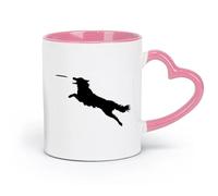 AYUEHBN ceramics Novelty Tea or Coffee Cup Dog Frisbee Disc Pet Shop Animal （11oz/320ml） Humorous Gift for Coffee Lovers, Work Besties, Coworkers & Friends Pink