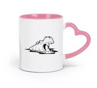 AYUEHBN ceramics Novelty Tea or Coffee Cup Hippo Animal Nursery Africa Kids （11oz/320ml） Humorous Gift for Coffee Lovers, Work Besties, Coworkers & Friends Pink