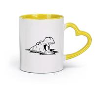 AYUEHBN ceramics Novelty Tea or Coffee Cup Hippo Animal Nursery Africa Kids （11oz/320ml） Humorous Gift for Coffee Lovers, Work Besties, Coworkers & Friends Yellow
