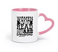 AYUEHBN ceramics Personalised Mugs Quote Words Dangerous Woman Book Reading Room （11oz/320ml） Ceramic Coffee Mug for Cappuccino Tea, Milk, Pink