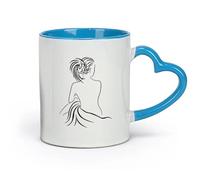 AYUEHBN ceramics Porcelain Coffee Mugs Female Back sex appeal Girl Woman （11oz/320ml） Coffee, Tea, Latte, Milk, Cocoa, Juice and Other Hot Drinks Blue