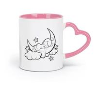 AYUEHBN ceramics Porcelain Coffee Mugs Nursery Baby Kids Child Angel Cloud （11oz/320ml） Humorous Gift for Coffee Lovers, Work Besties, Coworkers & Friends Pink