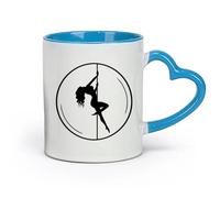 AYUEHBN ceramics Porcelain Cup Pole Dance sex appeal Girl Dancing Night Club （11oz/320ml） Coffee, Tea, Latte, Milk, Cocoa, Juice and Other Hot Drinks Blue