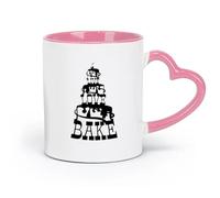 AYUEHBN ceramics Porcelain Latte Tea Cup Bakery Bakehouse Quote Logo Cake （11oz/320ml） Coffee, Tea, Latte, Milk, Cocoa, Juice and Other Hot Drinks Pink