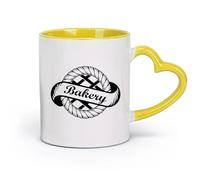 AYUEHBN ceramics Porcelain Latte Tea Cup Bakery Shop House Baking Taste Bread （11oz/320ml） Humorous Gift for Coffee Lovers, Work Besties, Coworkers & Friends Yellow