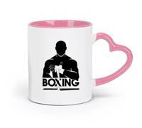 AYUEHBN ceramics Stylish Tea and Coffee Cups Boxing Boxer Fight Club Fighter （11oz/320ml） Humorous Gift for Coffee Lovers, Work Besties, Coworkers & Friends Pink