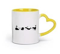 AYUEHBN ceramics Stylish Tea and Coffee Cups Cartoon Whale Ocean Animal Baby （11oz/320ml） Humorous Gift for Coffee Lovers, Work Besties, Coworkers & Friends Yellow