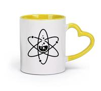 AYUEHBN ceramics Tea and Coffee Cups Lab Atom Chemistry Science Laboratory School （11oz/320ml） for Tea, Coffee & Hot Drinks Yellow