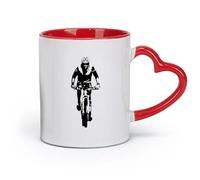 AYUEHBN ceramics Tea, Coffee and Hot Chocolate Cups Cyclist Sport Bike Bicycle （11oz/320ml） Humorous Gift for Coffee Lovers, Work Besties, Coworkers & Friends Red