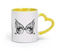 AYUEHBN ceramics Tea, Coffee and Hot Chocolate Cups Mask Magic Secret Fantasy （11oz/320ml） Humorous Gift for Coffee Lovers, Work Besties, Coworkers & Friends Yellow