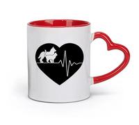 AYUEHBN ceramics Tea Cup Veterinary Dog And Cat Logo Pet Love Heart Symbol （11oz/320ml） Humorous Gift for Coffee Lovers, Work Besties, Coworkers & Friends Red