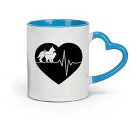 AYUEHBN ceramics Tea Cup Veterinary Dog And Cat Logo Pet Love Heart Symbol （11oz/320ml） Humorous Gift for Coffee Lovers, Work Besties, Coworkers & Friends Blue