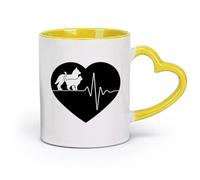 AYUEHBN ceramics Tea Cup Veterinary Dog And Cat Logo Pet Love Heart Symbol （11oz/320ml） Humorous Gift for Coffee Lovers, Work Besties, Coworkers & Friends Yellow