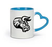 AYUEHBN ceramics White Ceramic Coffee Mugs Animal Bullfighter Bull Head Rodeo Animal （11oz/320ml） and Mulled Drinks, Espresso Blue