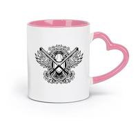 AYUEHBN ceramics White Ceramic Coffee Mugs Baseball Wings Sports Fan Ball Bat Teen （11oz/320ml） Stylish & Durable - Microwave & Dishwasher Safe Pink