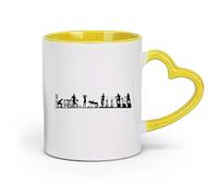 AYUEHBN ceramics White Ceramic Coffee Mugs Fitnesscenter Gymnastics Sport Athletic （11oz/320ml） for Milk Tea Cola Water Yellow