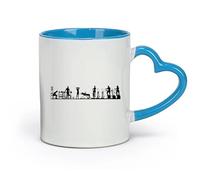 AYUEHBN ceramics White Ceramic Coffee Mugs Fitnesscenter Gymnastics Sport Athletic （11oz/320ml） for Milk Tea Cola Water Blue