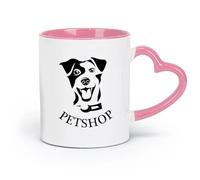 AYUEHBN ceramics White Ceramic Coffee Mugs Pet Shop Cute Dog Head Youse Animal Care （11oz/320ml） for Coffee Oatmeal Tea Easy to Clean Pink