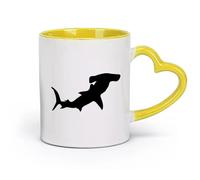 AYUEHBN ceramics White Ceramic Coffee Mugs Shark Sea Ocean Predator Animal （11oz/320ml） Coffee, Tea, Latte, Milk, Cocoa, Juice and Other Hot Drinks Yellow