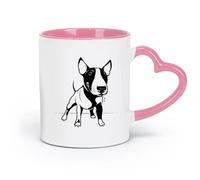 AYUEHBN ceramics White Mugs Animal Dog Pitbull Cute Positive Pets Nursery （11oz/320ml） Coffee, Tea, Latte, Milk, Cocoa, Juice and Other Hot Drinks Pink