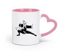AYUEHBN ceramics White Mugs Old Kung Fu Warrior Master Martial Arts Asian （11oz/320ml） for Coffee, Soup, Tea, Milk, Latte, hot Cocoa, Ladies, Men Pink