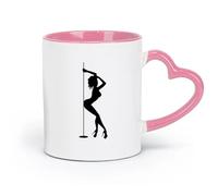 AYUEHBN ceramics White Mugs Stripper sex appeal Girl Strip Club Dance （11oz/320ml） Humorous Gift for Coffee Lovers, Work Besties, Coworkers & Friends Pink