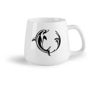 AYUEHBN Frutta in ceramica Bicchieri in ceramica per la casa Animale marino delfino dell'oceano （14oz/400ml） Caffè, tè, latte macchiato, latte, cacao, succhi di frutta e altre bevande calde