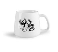 AYUEHBN Frutta in ceramica Bicchieri in ceramica per la casa Drago Fenice Uccello Fantasy Stile Asiatico （14oz/400ml） Perfetto per cucine, ristoranti e bar, ottima idea regalo