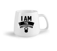 AYUEHBN Frutta in ceramica Bicchieri in ceramica per la casa Io sono la mia ginnastica motivazionale （14oz/400ml） Cappuccino, latte macchiato, tè, espresso