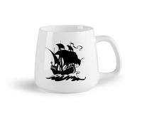 AYUEHBN Frutta in ceramica Bicchieri in ceramica per la casa Nave Yacht Barca Mare Brig Acqua （14oz/400ml） Elegante e resistente - Adatto al microonde e alla lavastoviglie