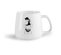 AYUEHBN Frutta in ceramica Bicchieri in ceramica per la casa Pallavolo Ragazza Parola Sport （14oz/400ml） Caffè, tè, latte macchiato, latte, cacao, succhi di frutta e altre bevande calde