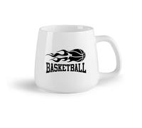 AYUEHBN Frutta in ceramica Bicchieri in ceramica per la casa Parole di basket, gioco di palla di fuoco, sport （14oz/400ml） Lavabile in lavastoviglie