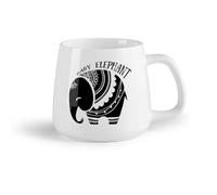 AYUEHBN Frutta in ceramica Bicchieri in ceramica per la casa Tatuaggio di un elefante in stile africano （14oz/400ml） Perfetto per cucine, ristoranti e bar, ottima idea regalo