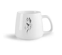 AYUEHBN Frutta in ceramica Bicchieri in ceramica per la casa Testa di cavallo animale domestico （14oz/400ml） Lavabile in lavastoviglie, adatto al microonde, per ufficio e casa