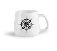 AYUEHBN Frutta in ceramica Bicchieri in ceramica per la casa Timone della nave Marinaio Nautico Marinaio （14oz/400ml） Lavabile in lavastoviglie e adatto al microonde