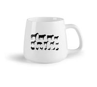 AYUEHBN Frutta in ceramica Caffè e bevande calde Animali da fattoria Pecore Cavalli Mucche Mercato della carne （14oz/400ml） per tè, cioccolata calda