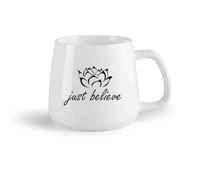 AYUEHBN Frutta in ceramica Caffè e bevande calde Citazione del fiore di loto, parole di ispirazione （14oz/400ml） Tazze da caffè in ceramica per casa o lavoro